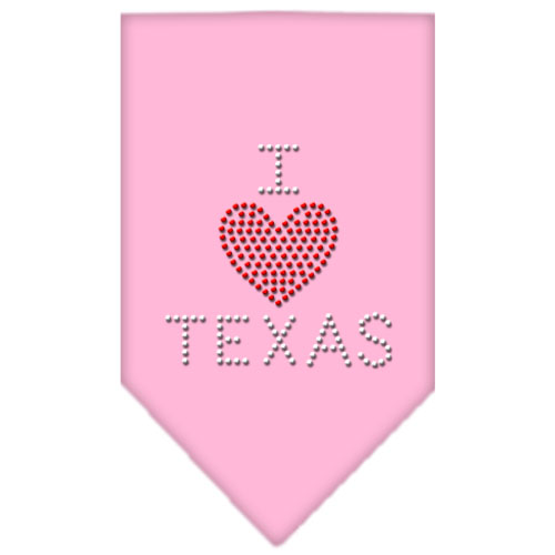 I Heart Texas Rhinestone Bandana Light Pink Large